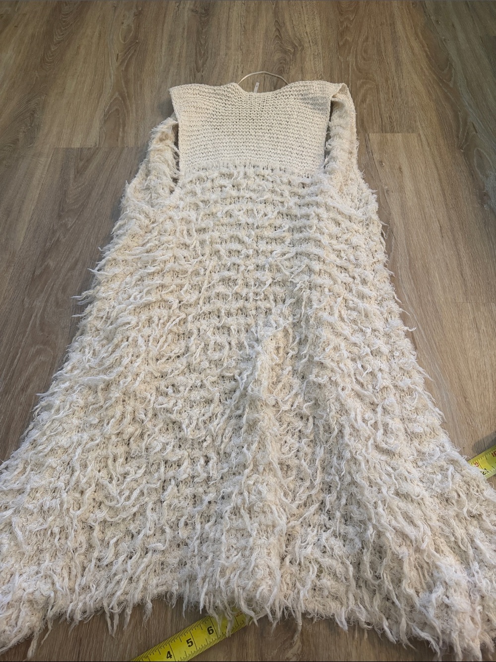 Free People White Faux-Fur Sleeveless Long Vest - Picture 16 of 16